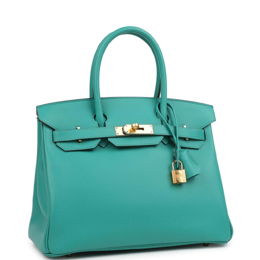 Hermes Birkin 30 Vert Verone Epsom Gold Hardware