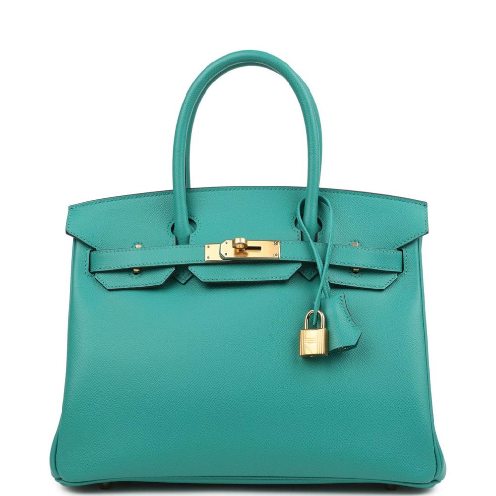 Hermes Birkin 30 Vert Verone Epsom Gold Hardware