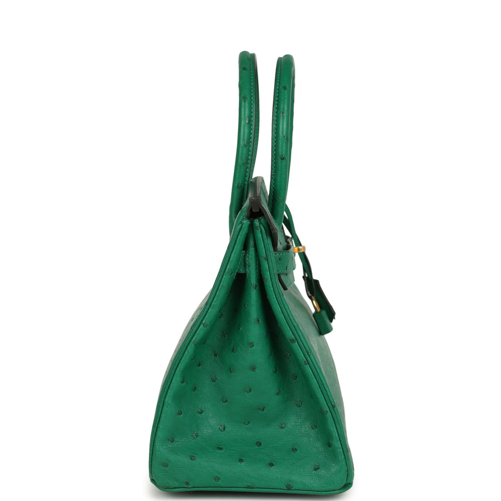 Hermes Birkin 30 Vert Vertigo Ostrich Gold Hardware