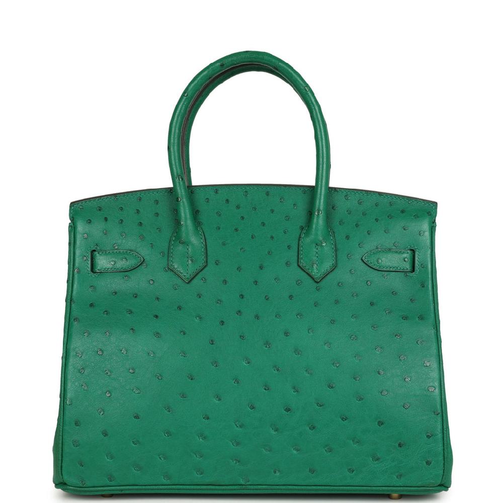 Hermes Birkin 30 Vert Vertigo Ostrich Gold Hardware