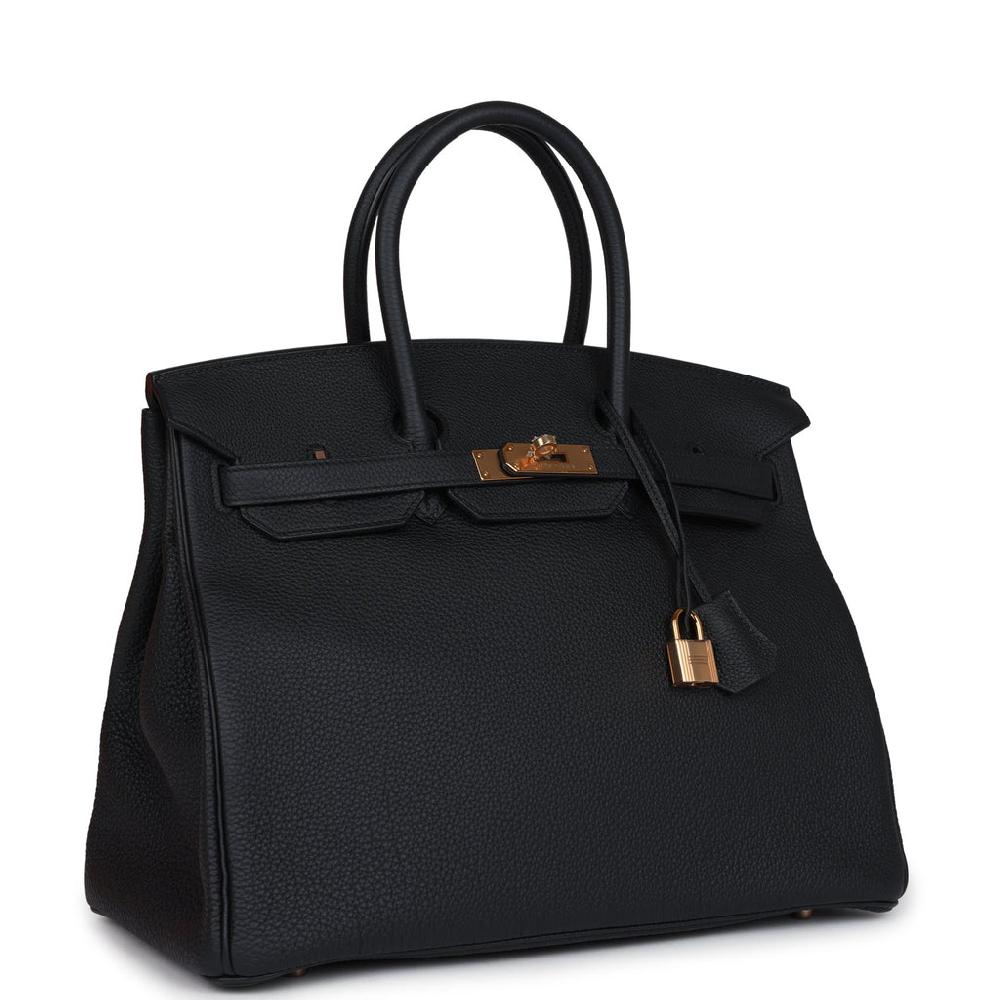 Hermes Birkin 35 Black Togo Rose Gold Hardware