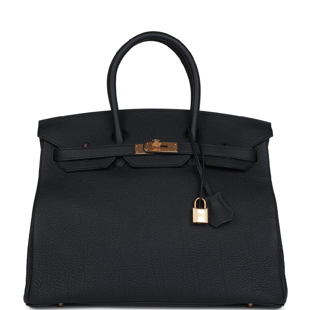 Hermes Birkin 35 Black Togo Rose Gold Hardware