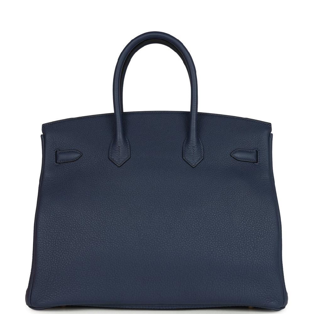 Hermes Birkin 35 Bleu Navy Togo Gold Hardware