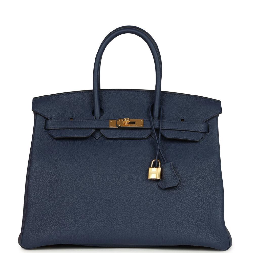 Hermes Birkin 35 Bleu Navy Togo Gold Hardware