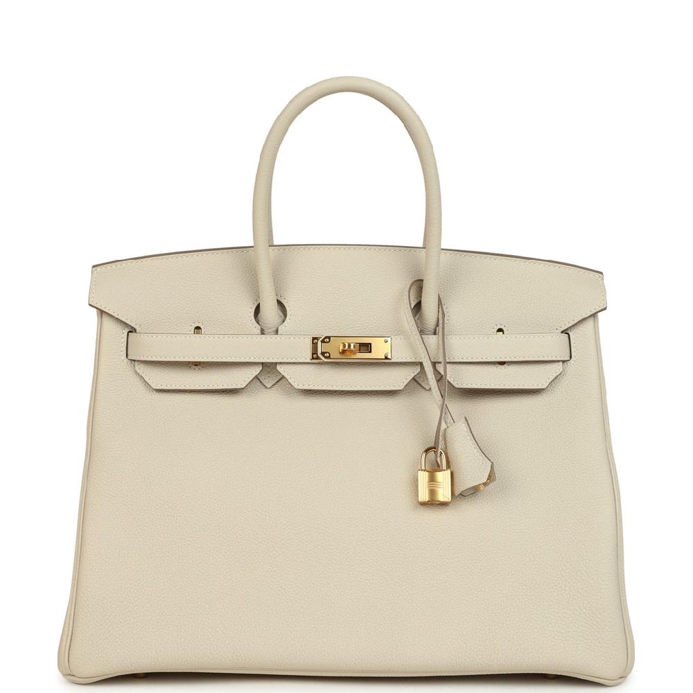 Hermes Birkin 35 Craie Togo Gold Hardware