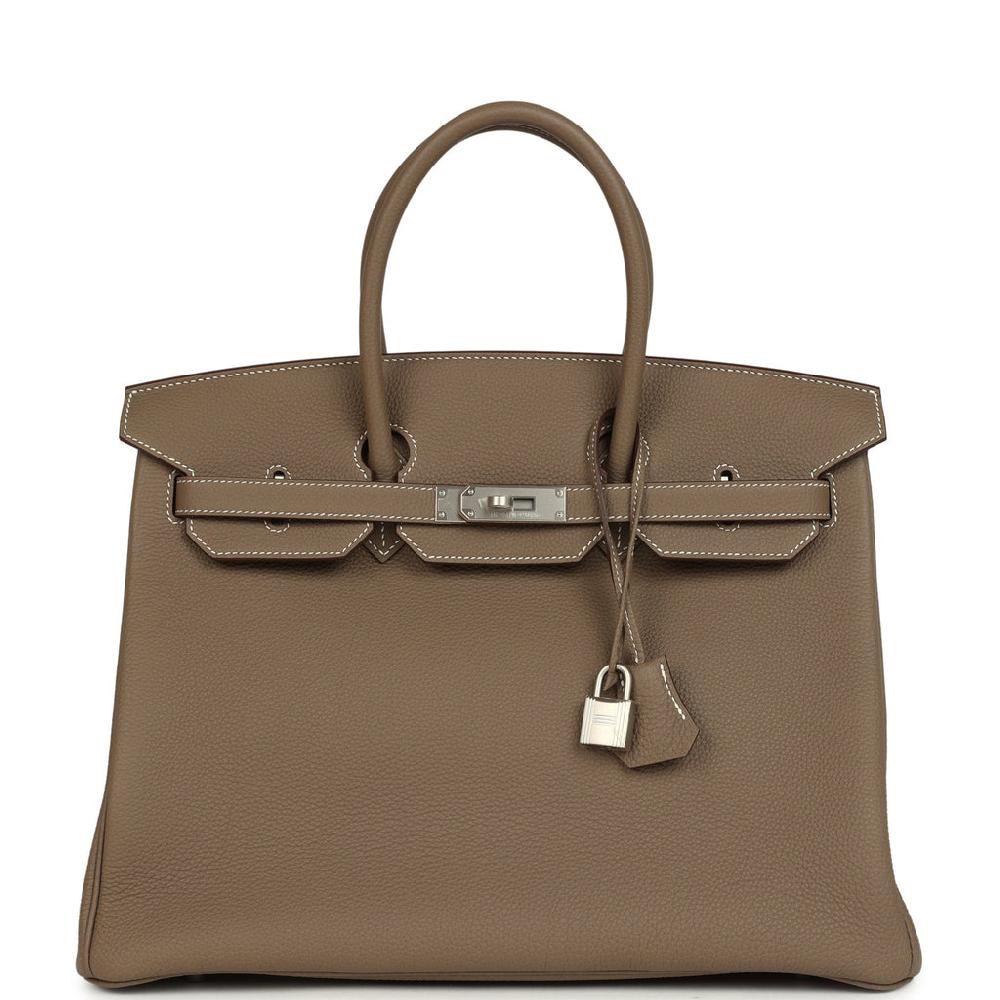 Hermes Birkin 35 Etoupe Togo Brushed Palladium Hardware