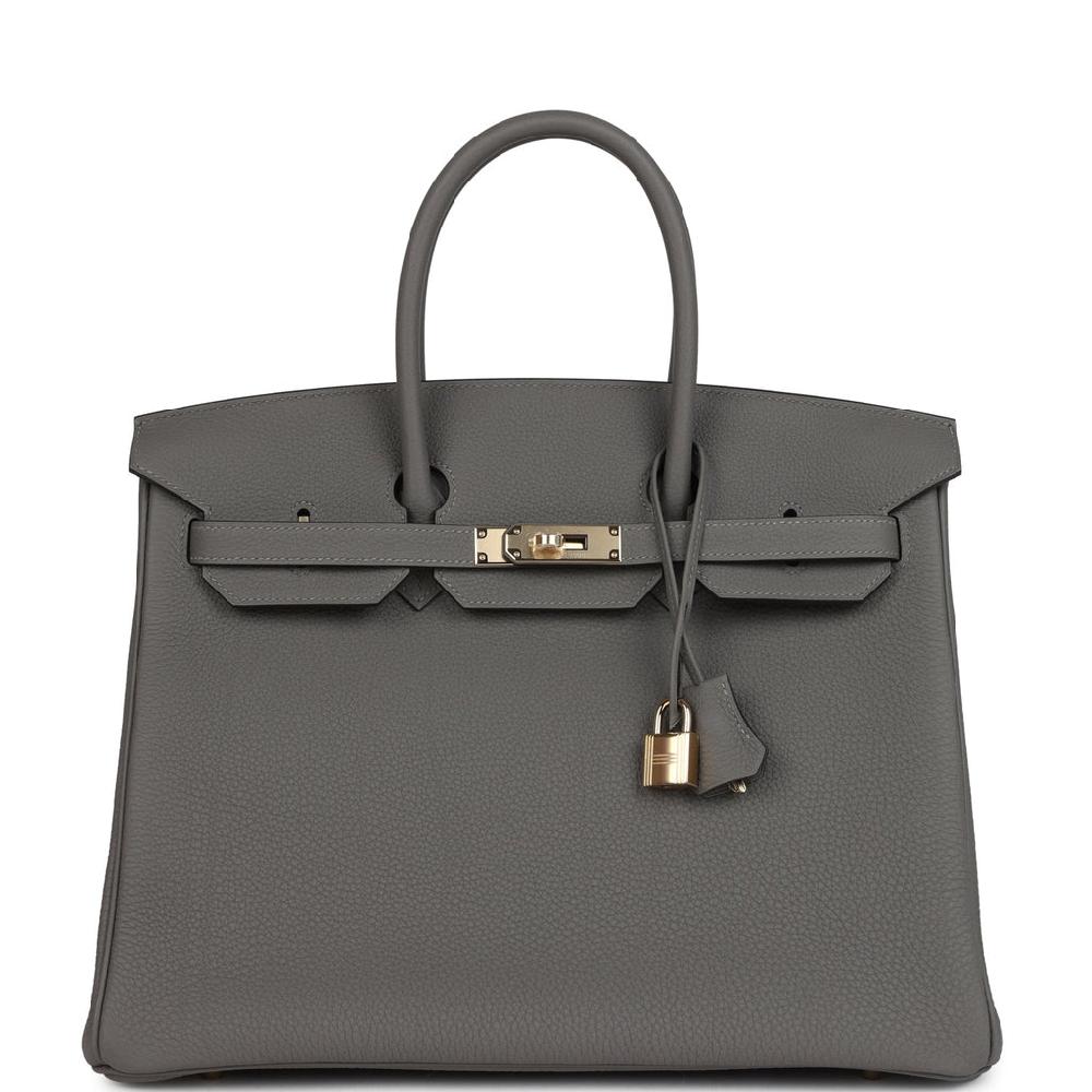 Hermes Birkin 35 Gris Meyer Togo Permabrass Hardware