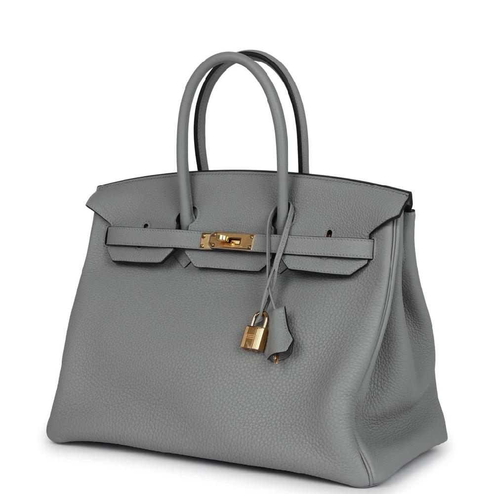 Hermes Birkin 35 Gris Mouette Togo Gold Hardware