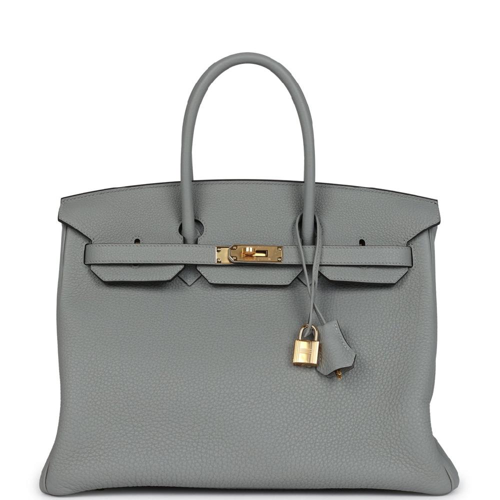 Hermes Birkin 35 Gris Mouette Togo Gold Hardware