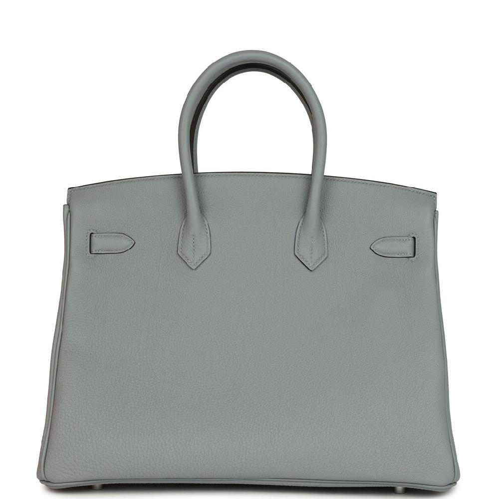Hermes Birkin 35 Gris Pantin Togo Palladium Hardware
