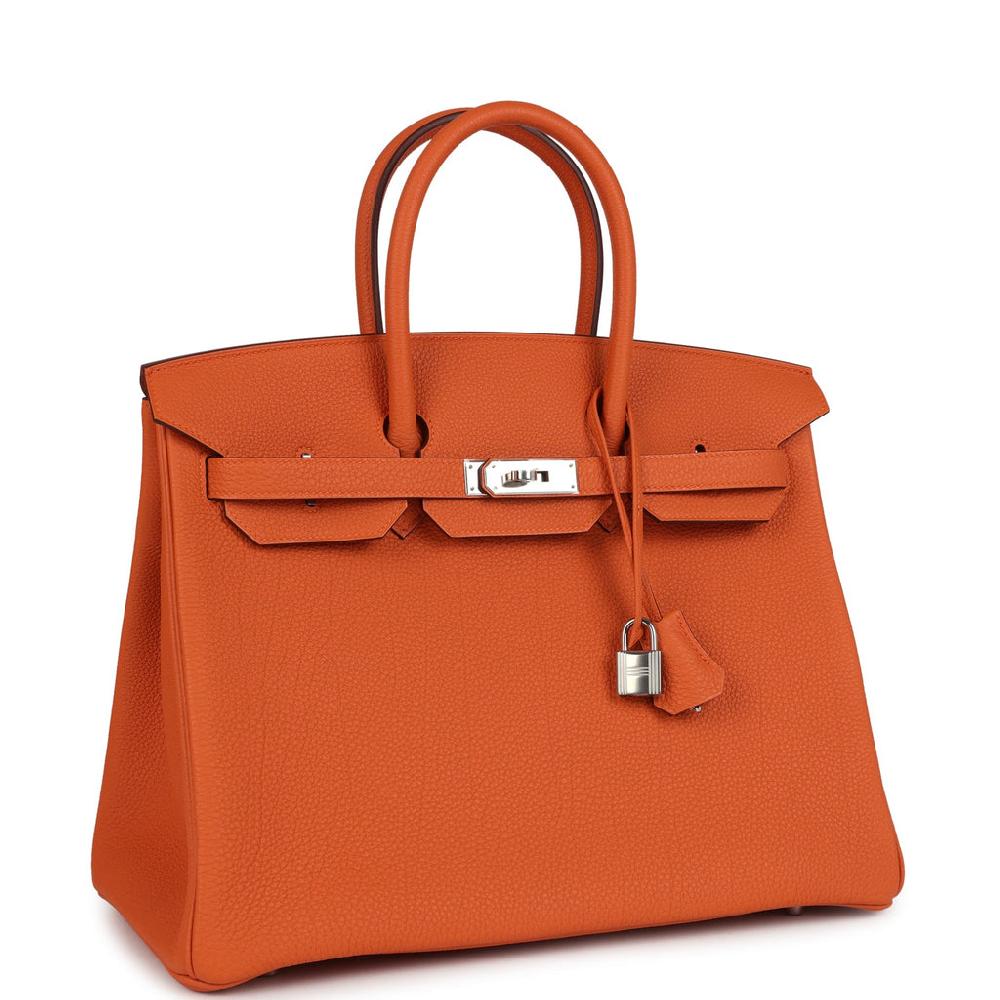 Hermes Birkin 35 Orange Togo Palladium Hardware