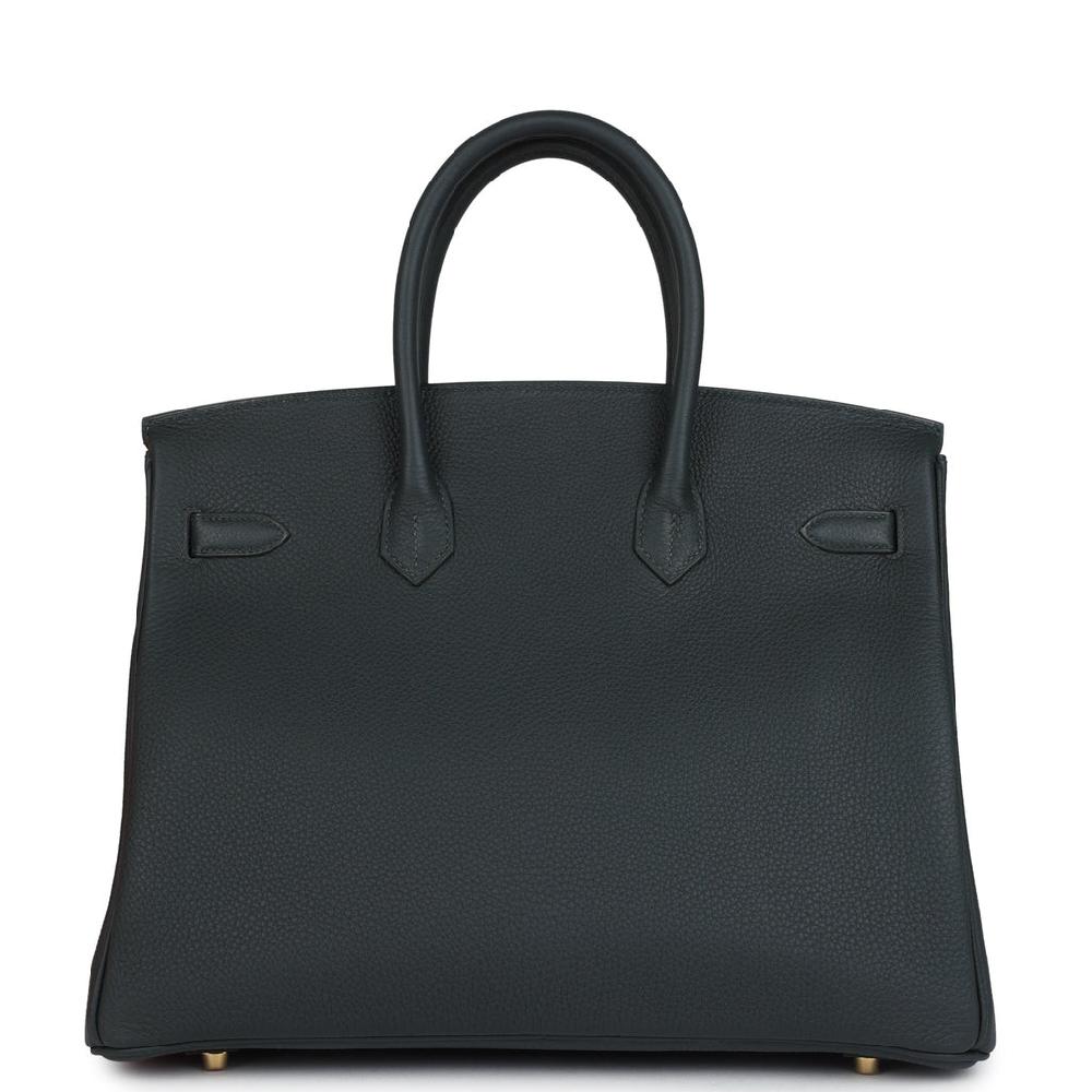 Hermes Birkin 35 Vert Fonce Togo Gold Hardware