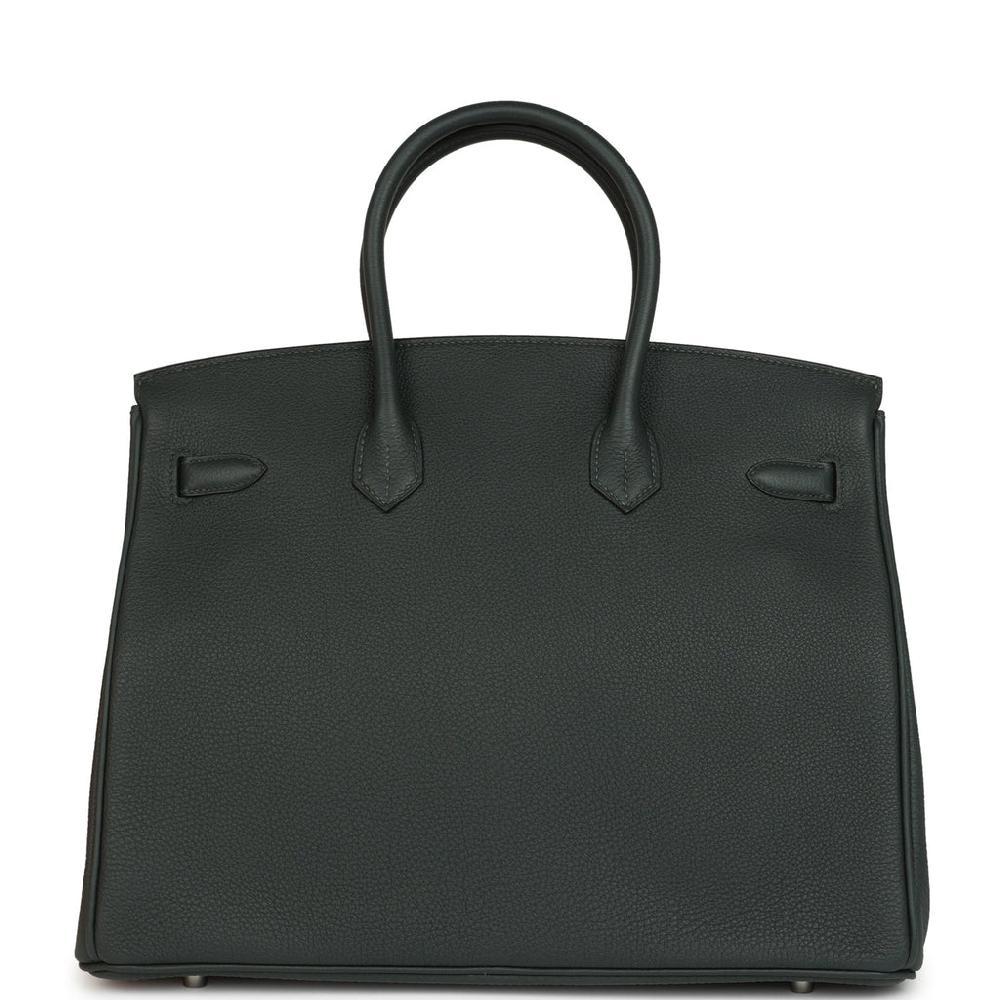 Hermes Birkin 35 Vert Fonce Togo Palladium Hardware