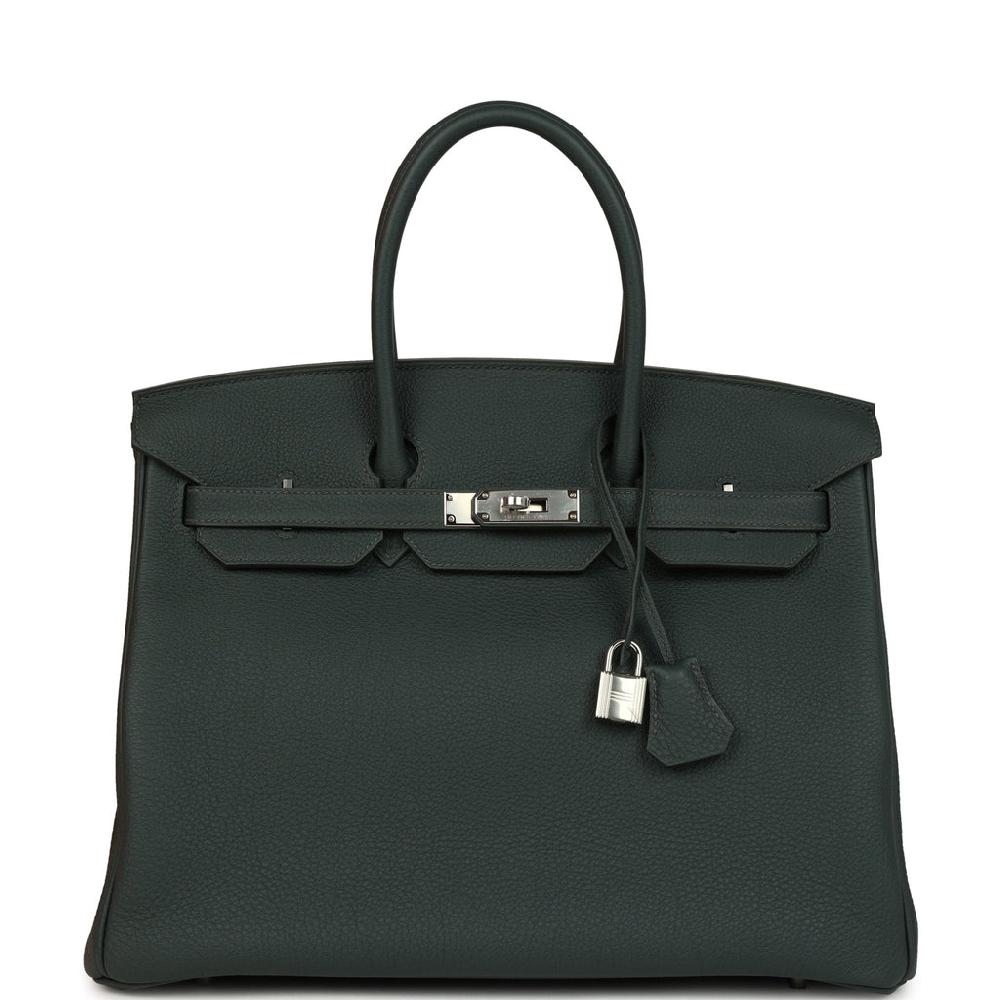 Hermes Birkin 35 Vert Mangrove Togo Palladium Hardware