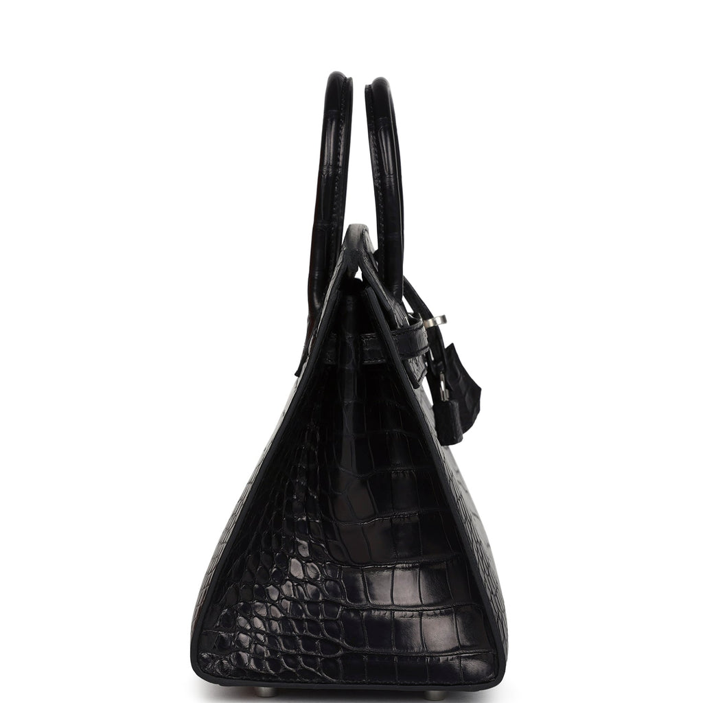 Hermes Birkin Sellier 25 Black Matte Alligator Palladium Hardware