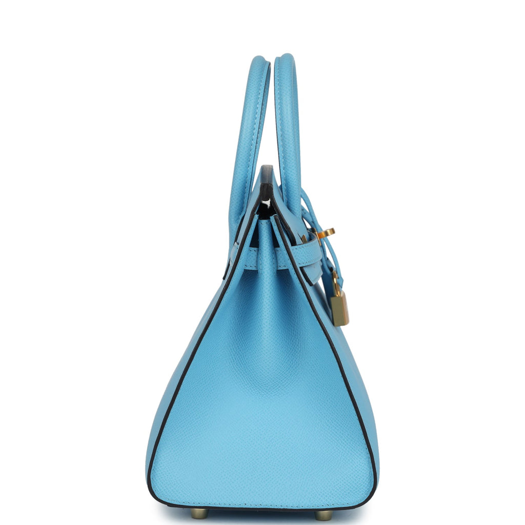 Hermes Birkin Sellier 25 Celeste Epsom Gold Hardware