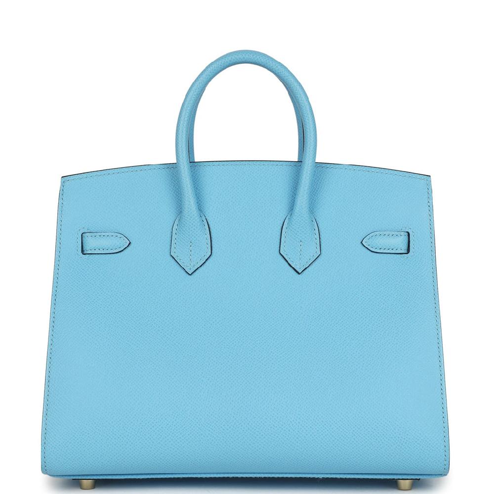 Hermes Birkin Sellier 25 Celeste Epsom Gold Hardware