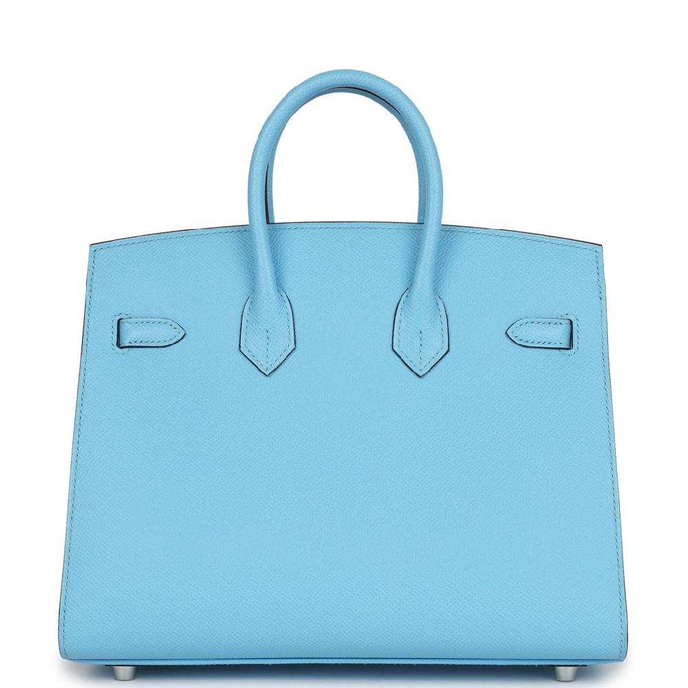 Hermes Birkin Sellier 25 Celeste Epsom Palladium Hardware