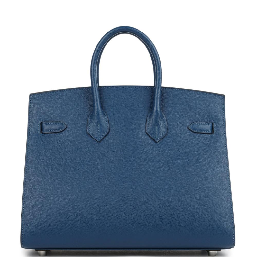 Hermes Birkin Sellier 25 Deep Bleu Madame Palladium Hardware