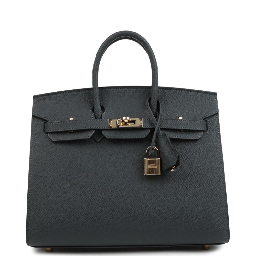 Hermes Birkin Sellier 25 Gris Misty Epsom Permabrass Hardware
