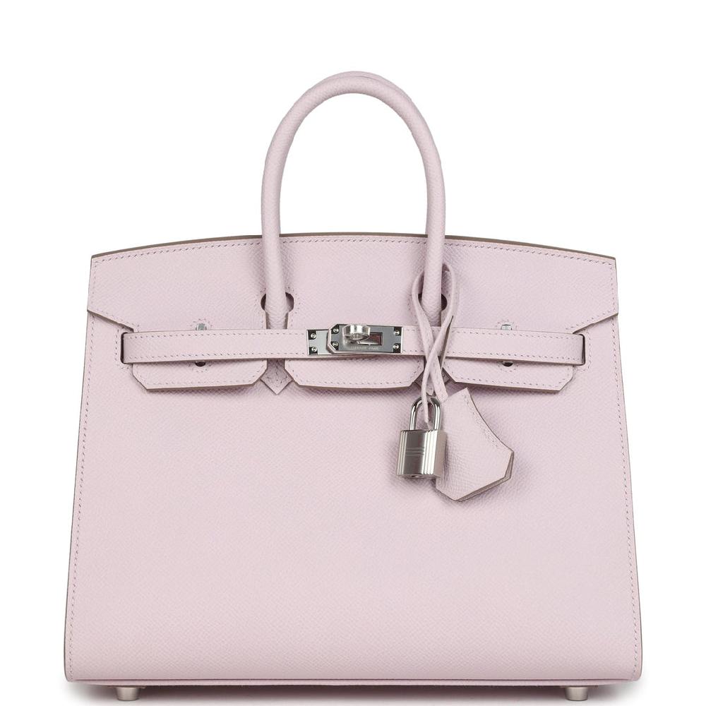 Hermes Birkin Sellier 25 Mauve Pale Epsom Palladium Hardware