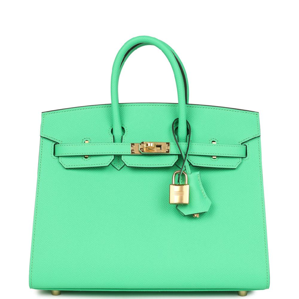 Hermes Birkin Sellier 25 Vert Comics Epsom Gold Hardware