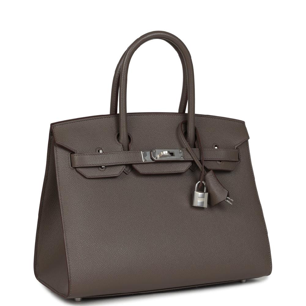 Hermes Birkin Sellier 30 Etain Epsom Palladium Hardware