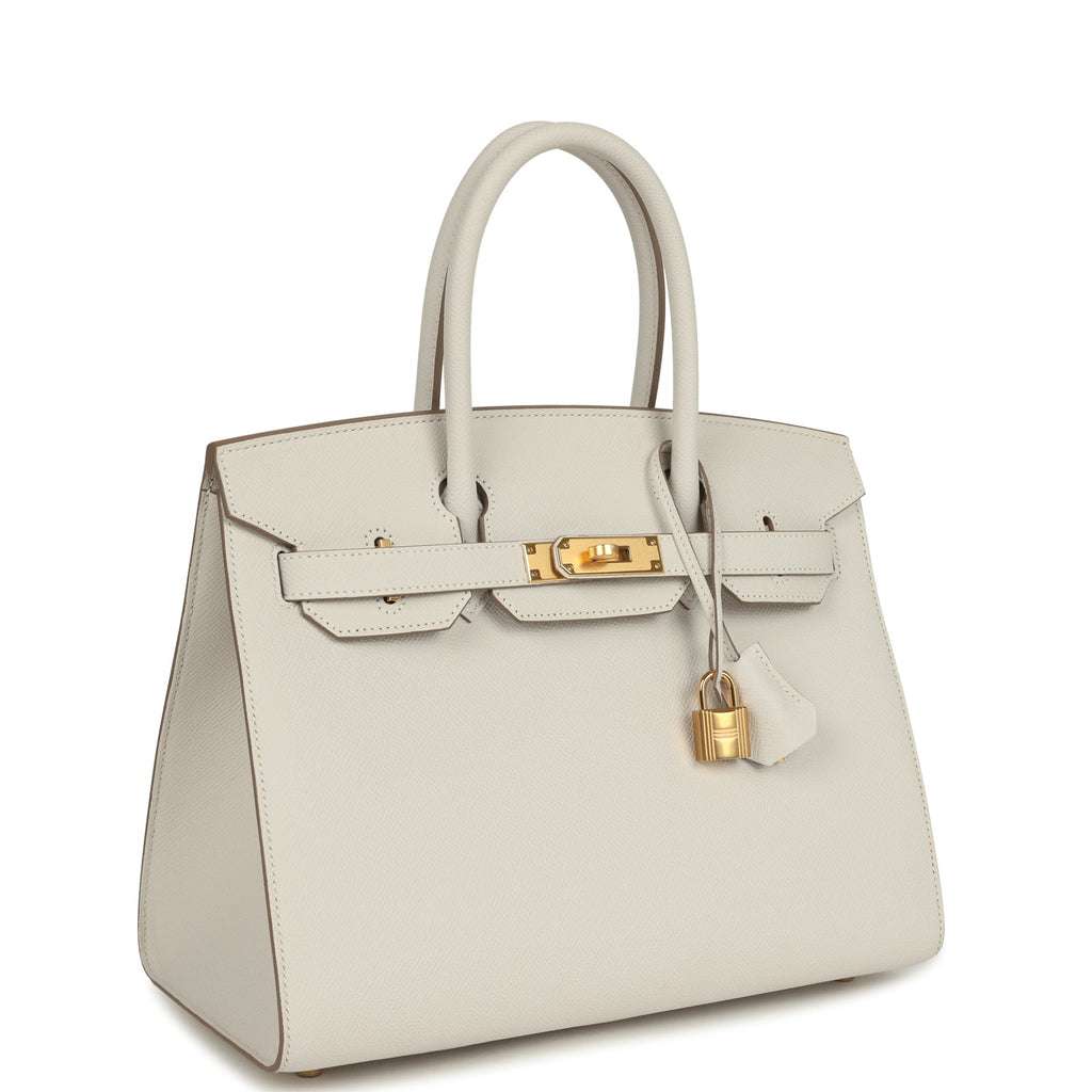 Hermes Birkin Sellier 30 Gris Pale Epsom Gold Hardware