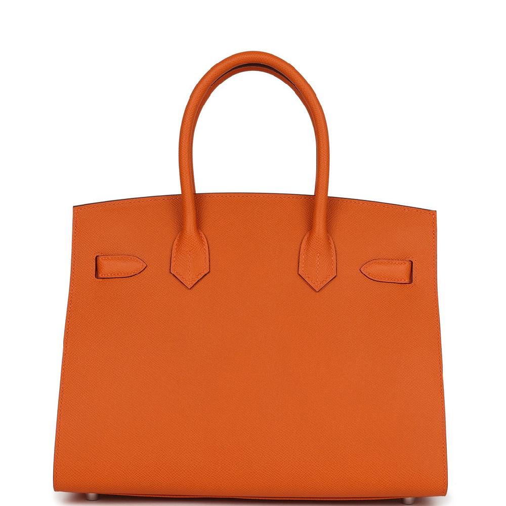 Hermes Birkin Sellier 30 Orange Epsom Palladium Hardware