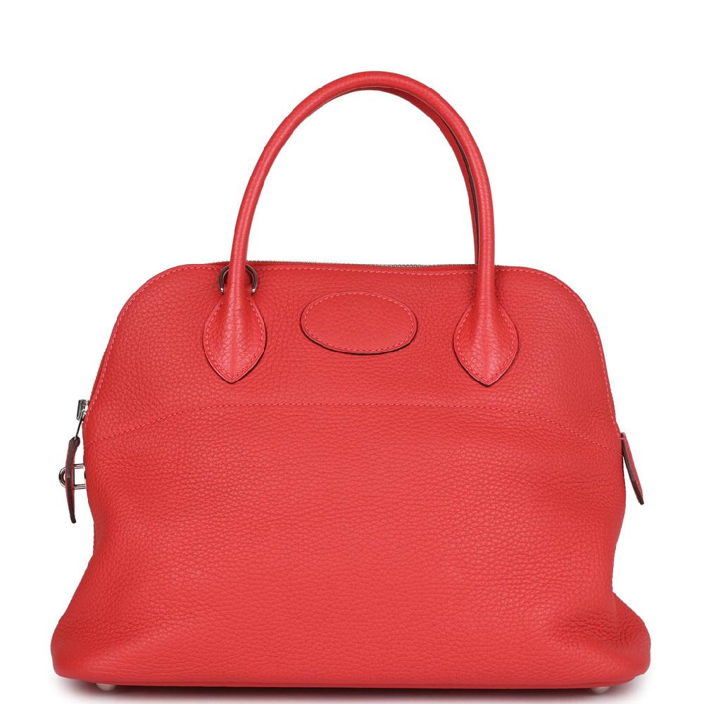 Hermes Bolide 31 Rouge Pivoine Clemence Palladium Hardware