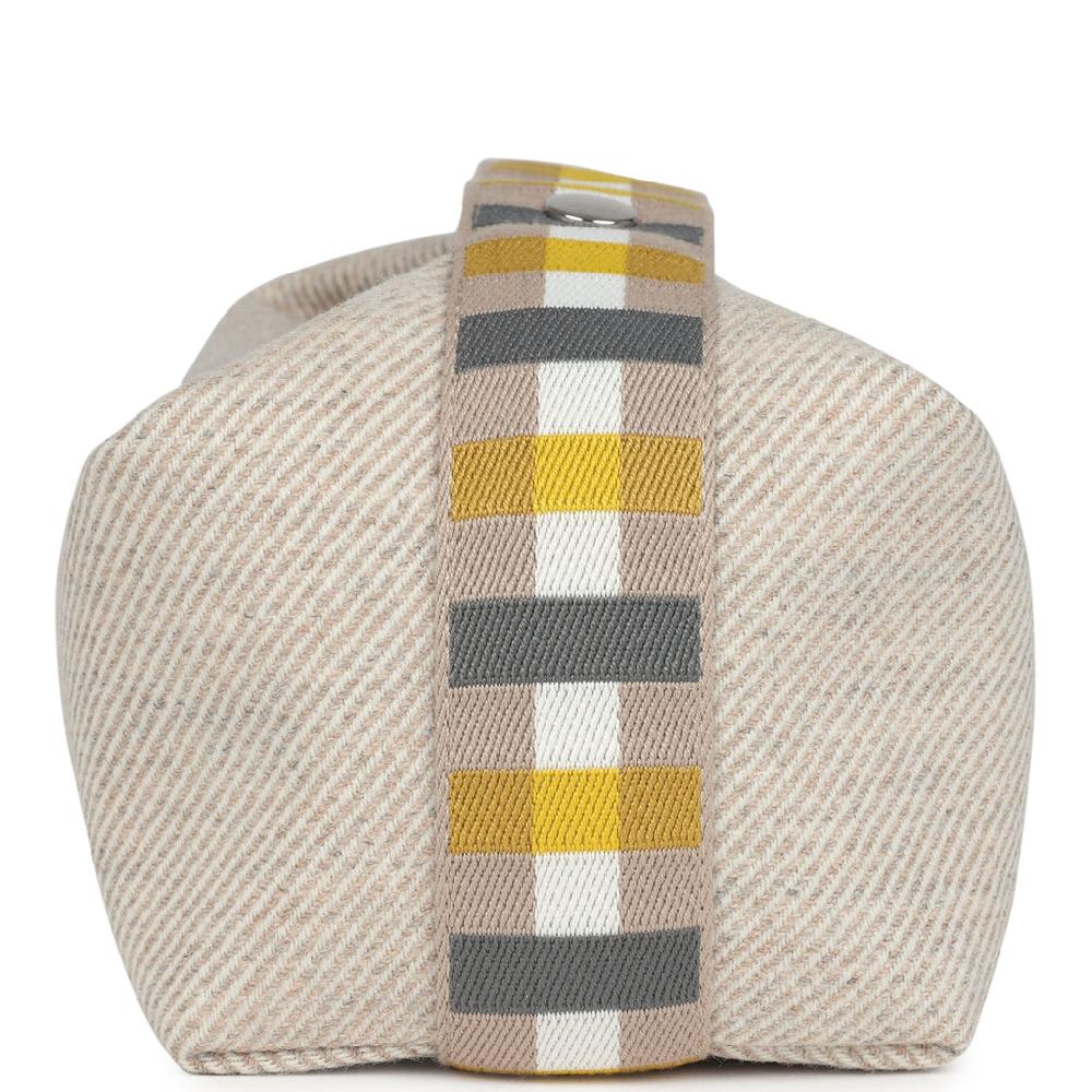 Hermes Bride-A-Brac Au Carre Case PM Seigle Wool Palladium Hardware