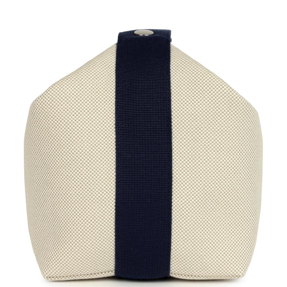 Hermes Bride A Brac Cabriole GM Gris Perle And Bleu Canvas Palladium Hardware