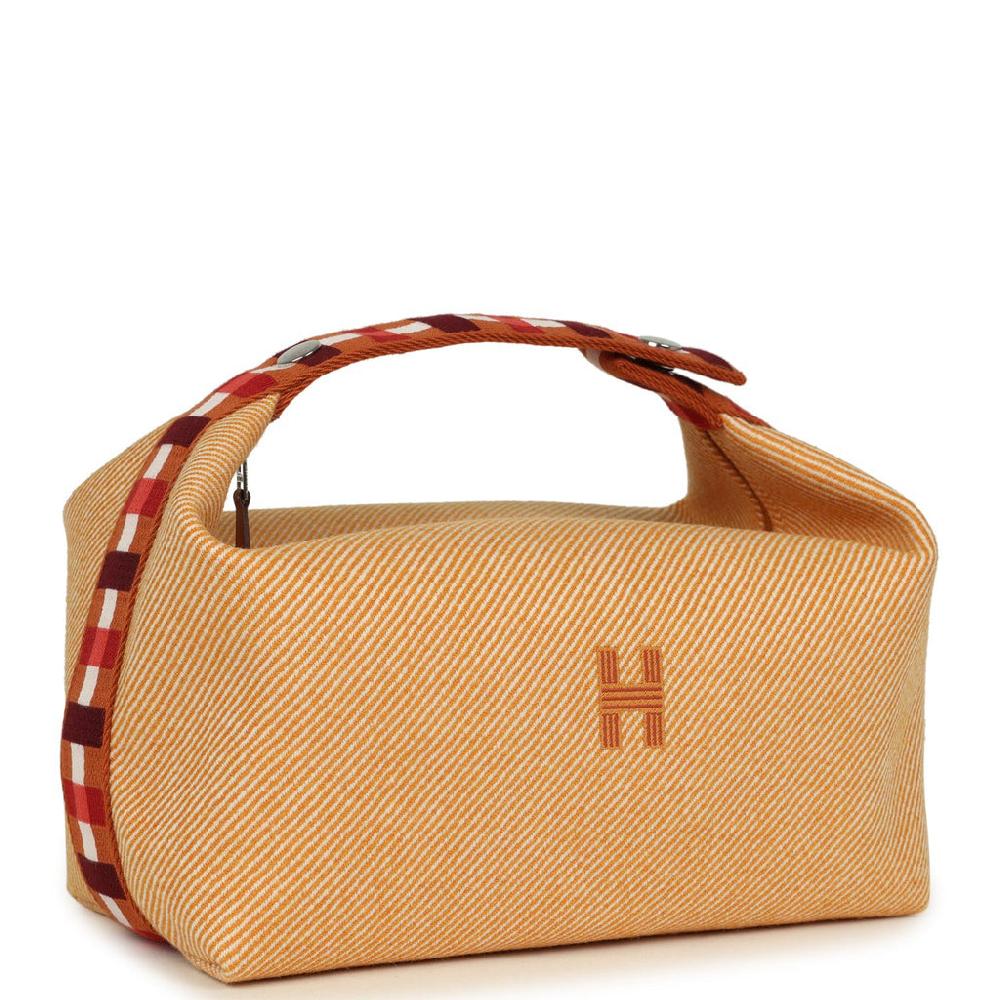 Hermes Bride A Brac Carre Case GM Fauve Merino Wool Palladium Hardware