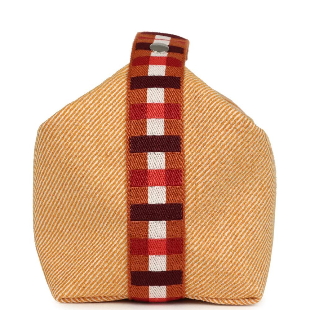 Hermes Bride A Brac Carre Case GM Fauve Merino Wool Palladium Hardware