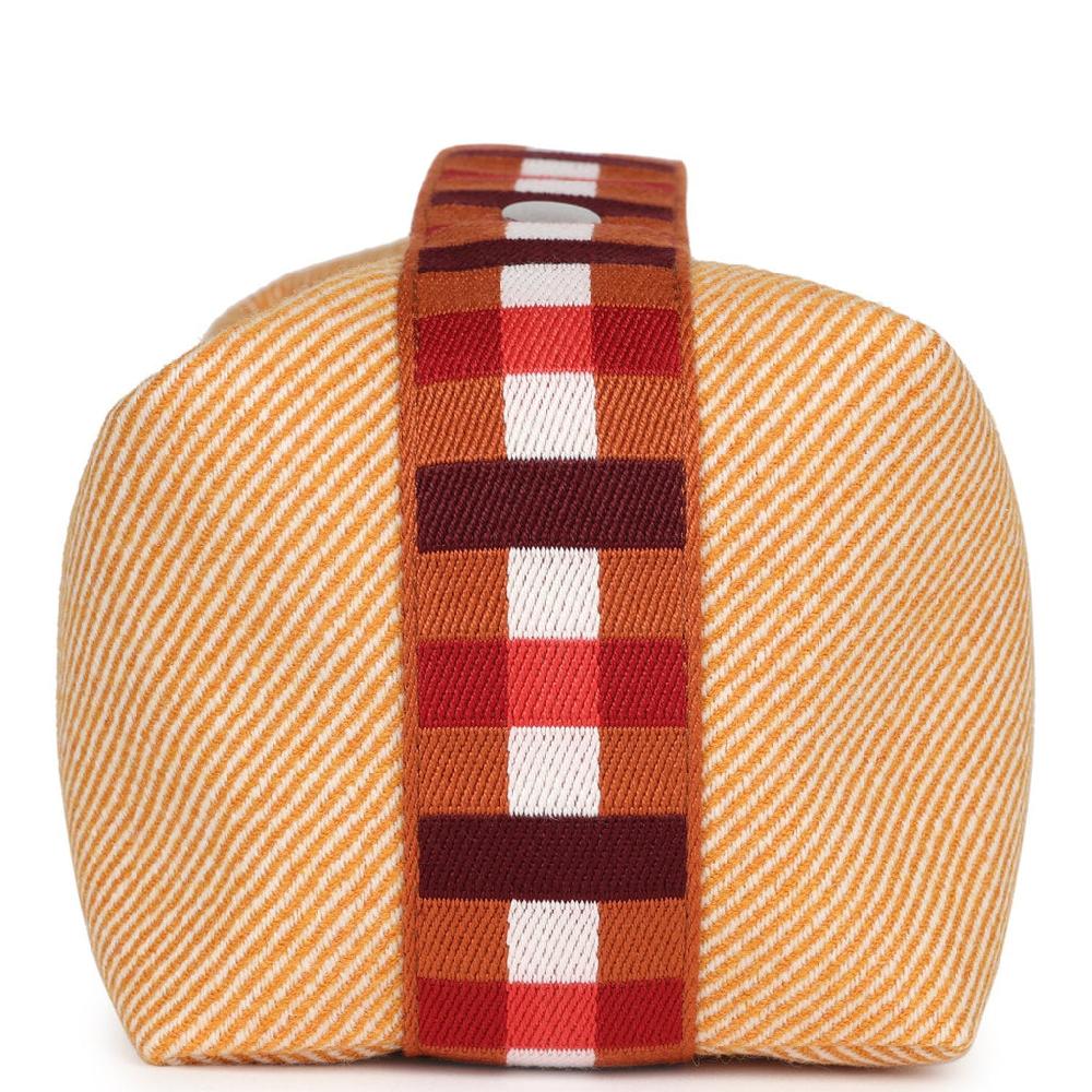 Hermes Bride A Brac Carre Case PM Fauve Merino Wool Palladium Hardware