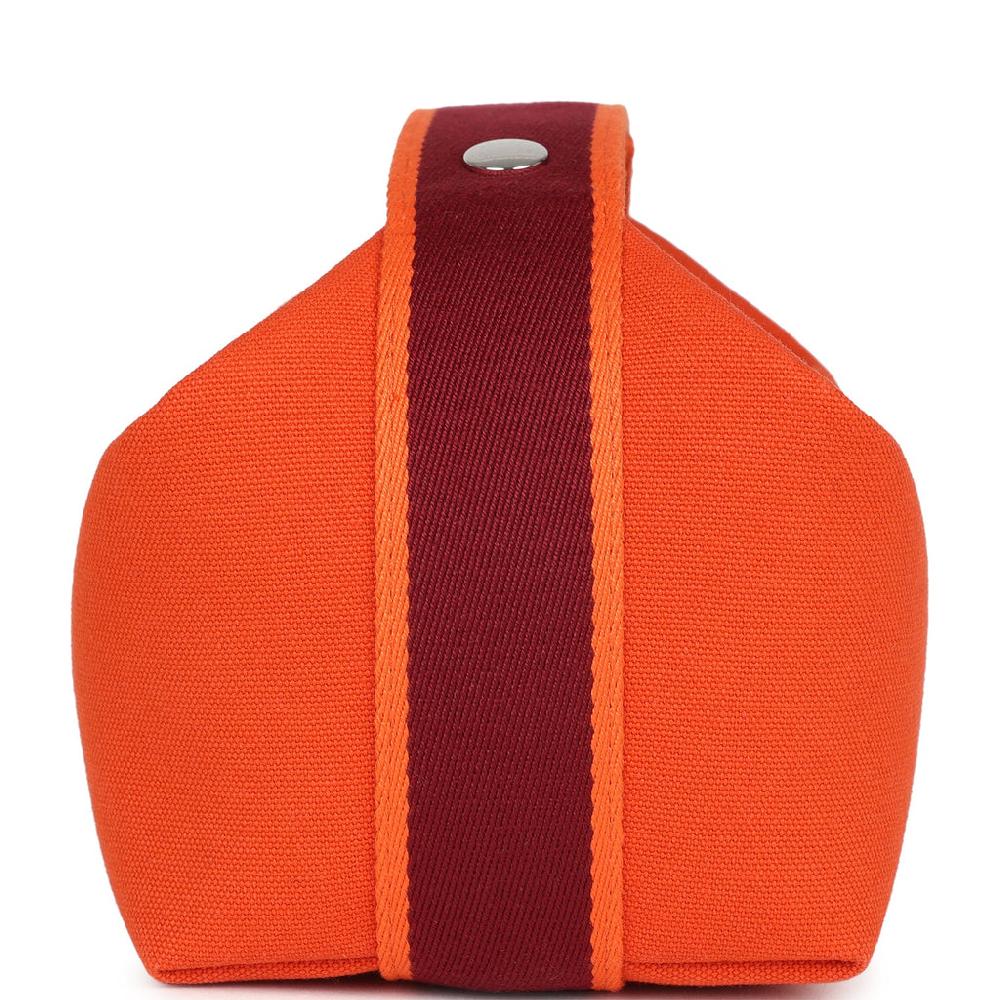 Hermes Bride A Brac Carre Case PM Feu Canvas Palladium Hardware