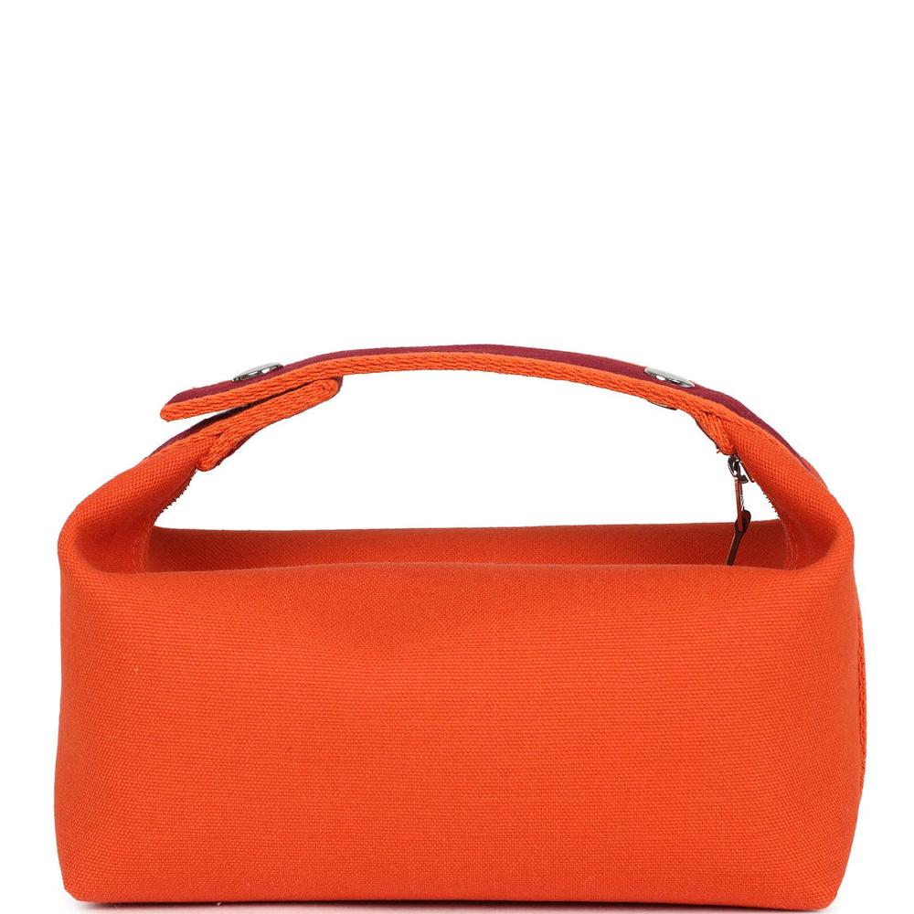 Hermes Bride A Brac Carre Case PM Feu Canvas Palladium Hardware
