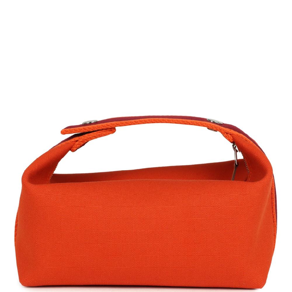 Hermes Bride A Brac Carre Case PM Feu Canvas Palladium Hardware