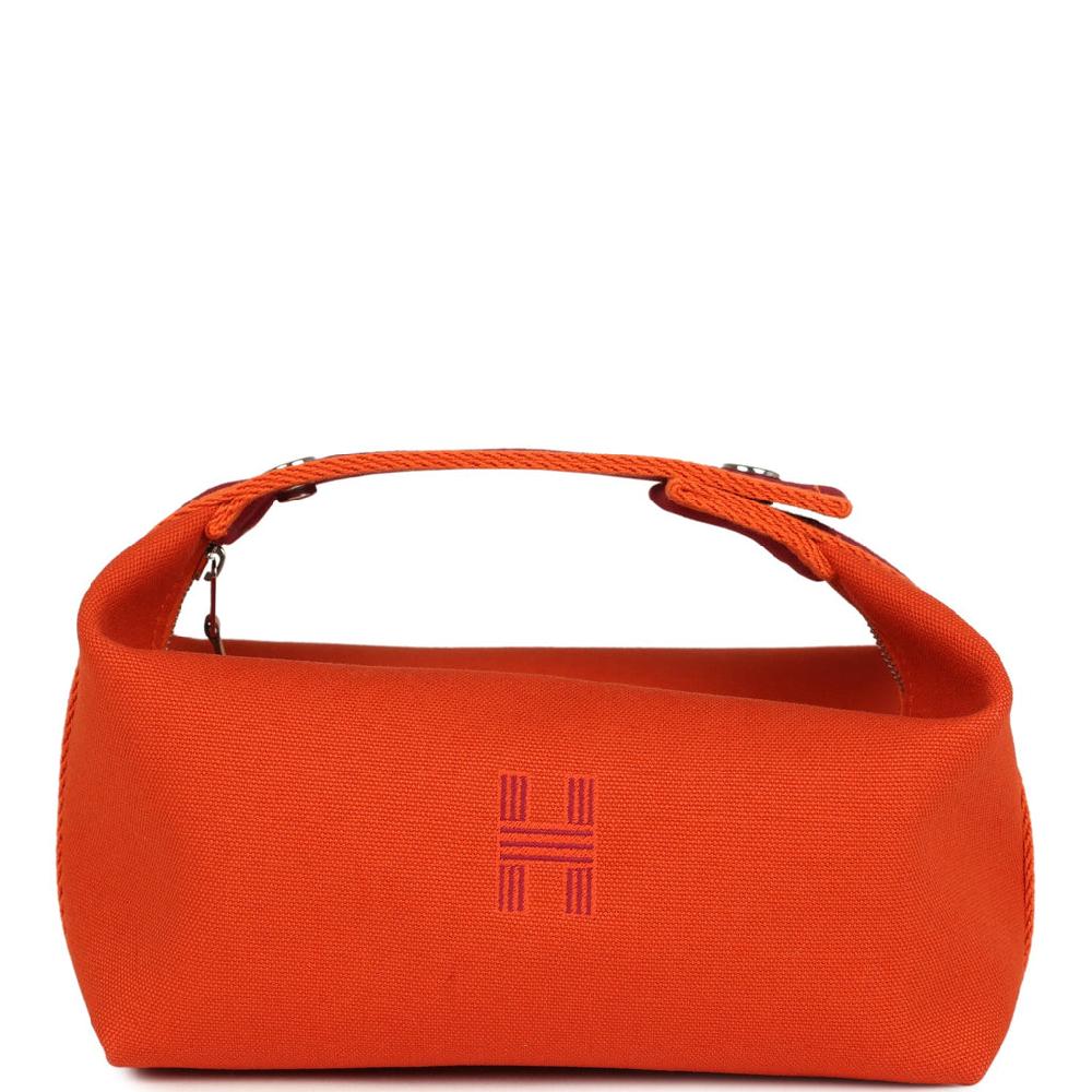 Hermes Bride A Brac Carre Case PM Feu Canvas Palladium Hardware