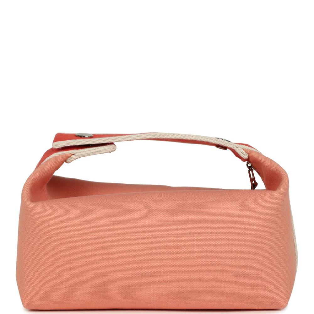 Hermes Bride A Brac Carre Case PM Goyave Canvas Palladium Hardware