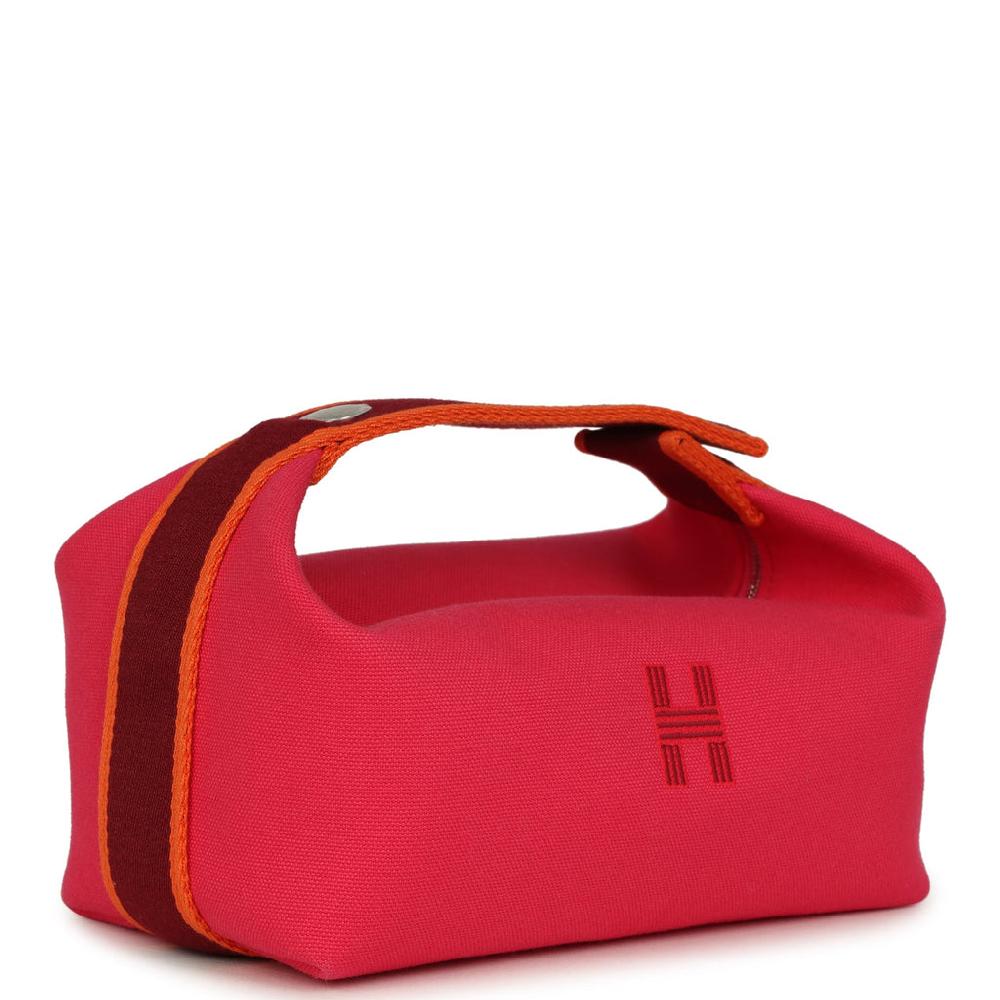 Hermes Bride A Brac Carre Case PM Hibiscus Canvas Palladium Hardware