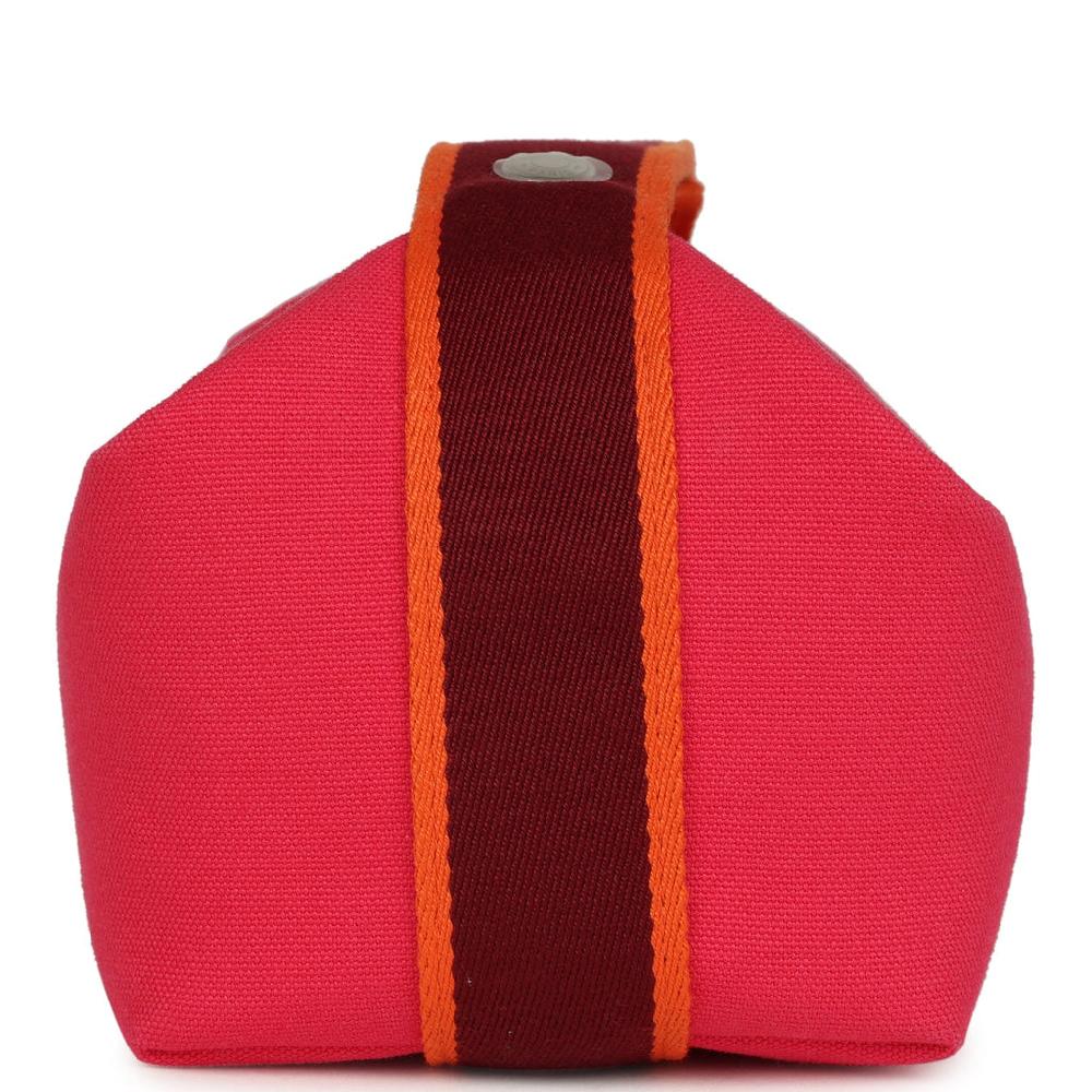 Hermes Bride A Brac Carre Case PM Hibiscus Canvas Palladium Hardware