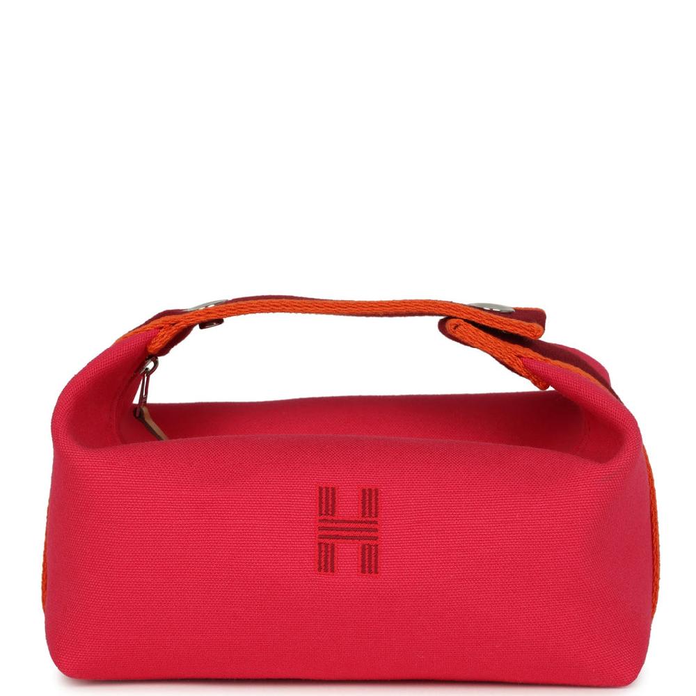 Hermes Bride A Brac Carre Case PM Hibiscus Canvas Palladium Hardware