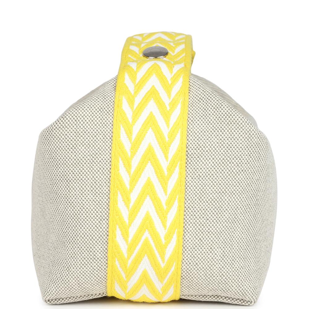 Hermes Bride A Brac Case PM Jaune Citron Plume Canvas Palladium Hardware