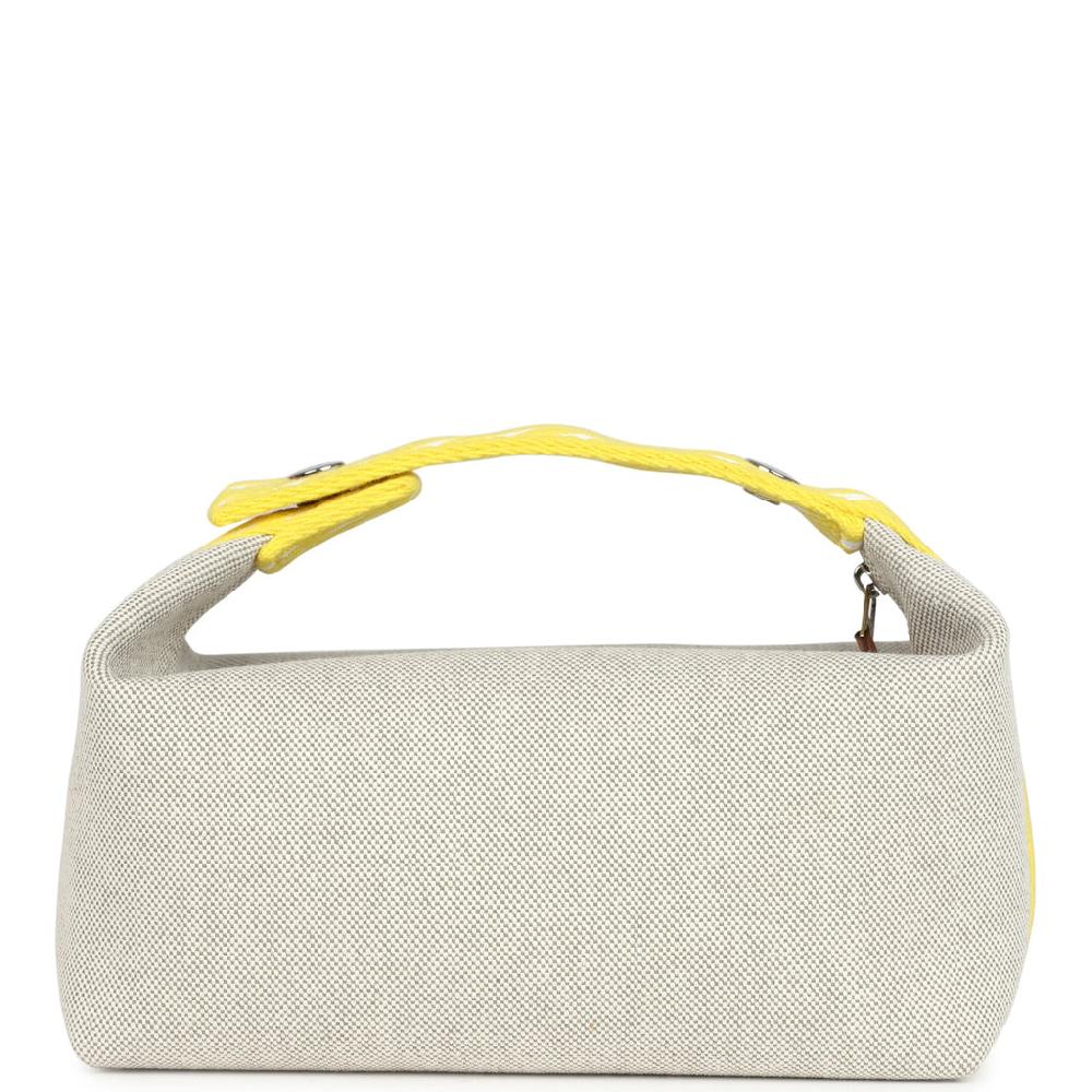 Hermes Bride A Brac Case PM Jaune Citron Plume Canvas Palladium Hardware