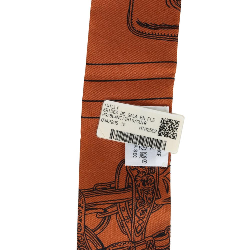 Hermes "Brides De Gala En Fleur" Cuir Multi Silk Twilly Pair