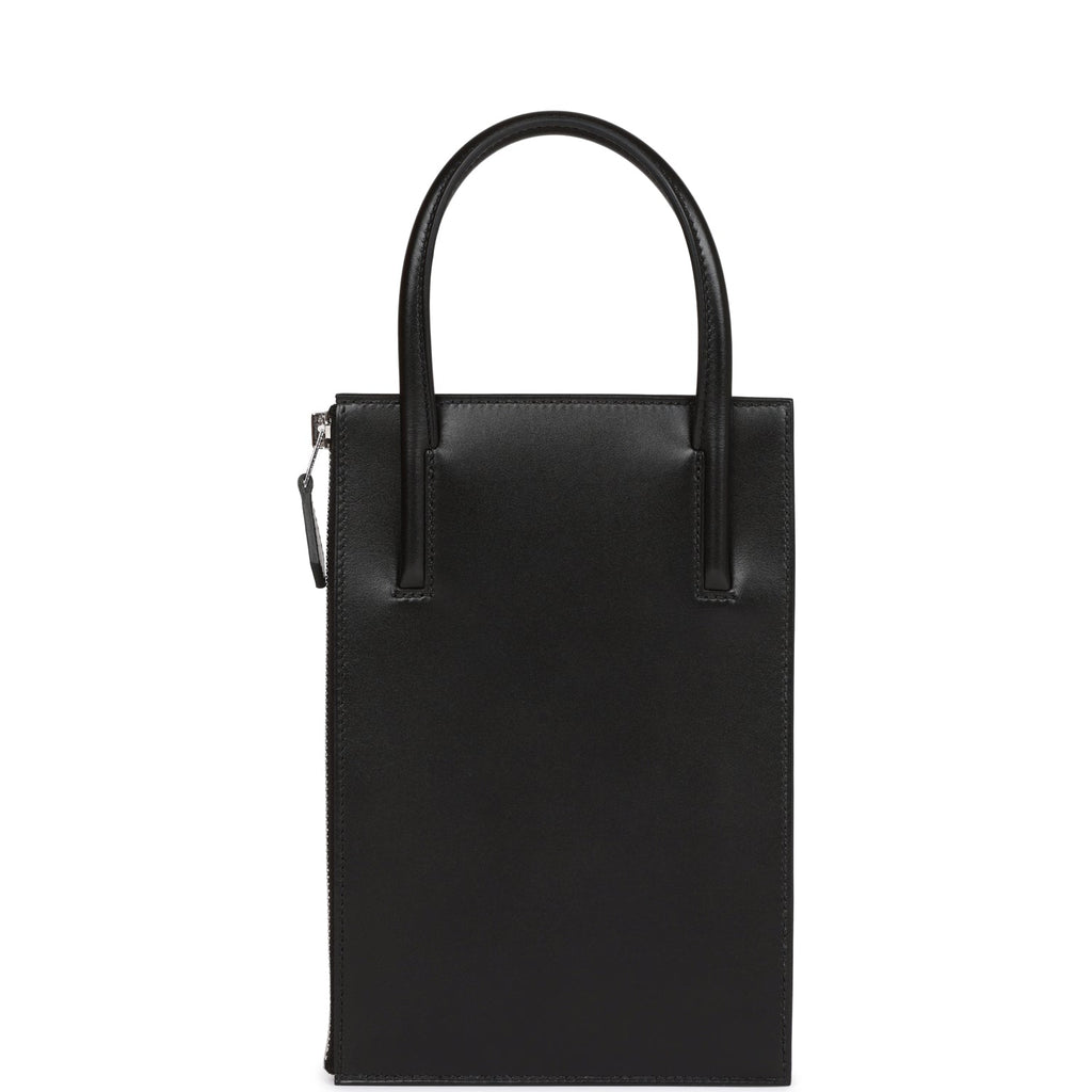 Hermes Cadena Lock Bag Black Tadelakt Palladium Hardware