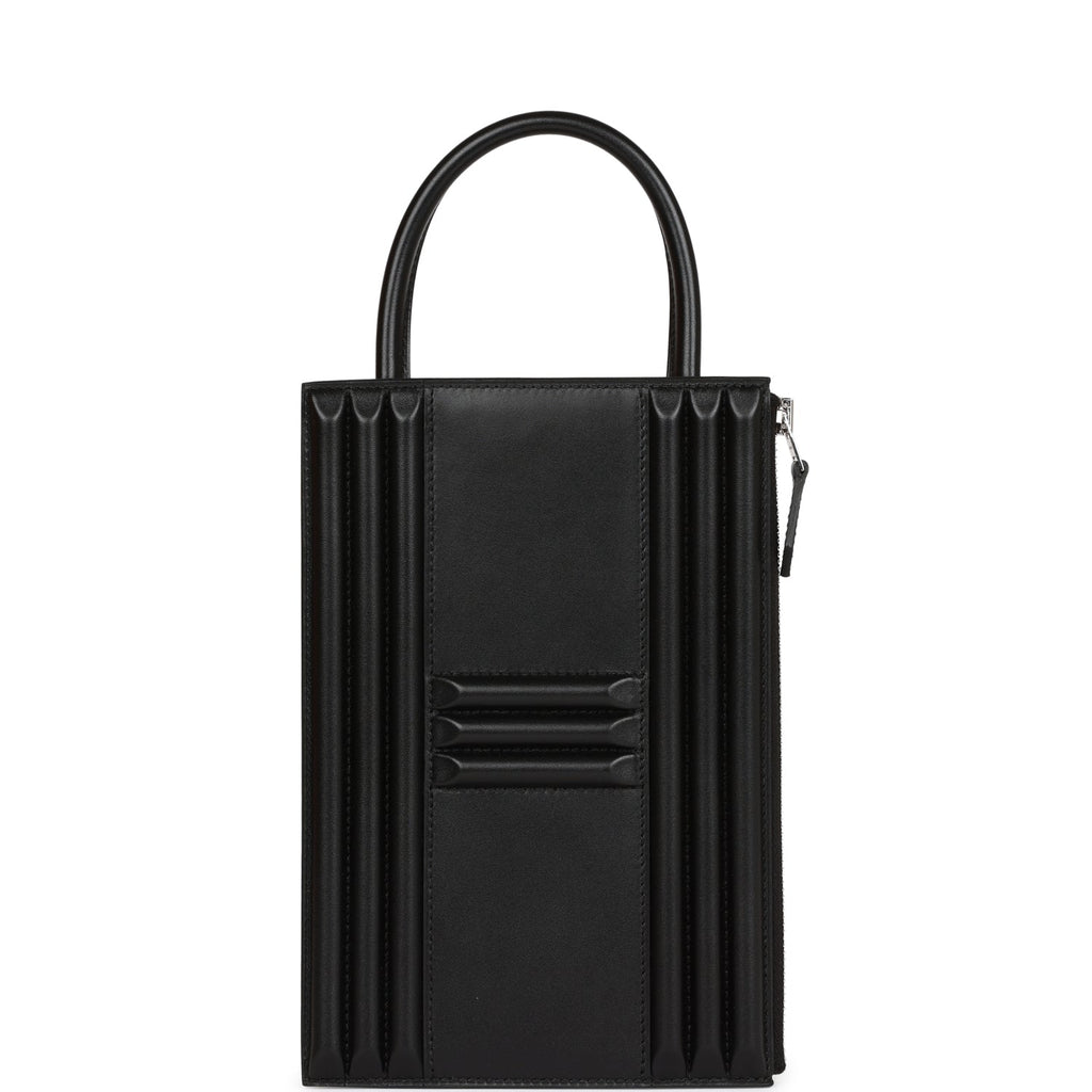 Hermes Cadena Lock Bag Black Tadelakt Palladium Hardware