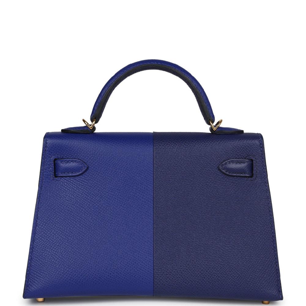 Hermes Casaque Kelly Sellier 20 Bleu Electric And Bleu Encre Epsom Gold Hardware