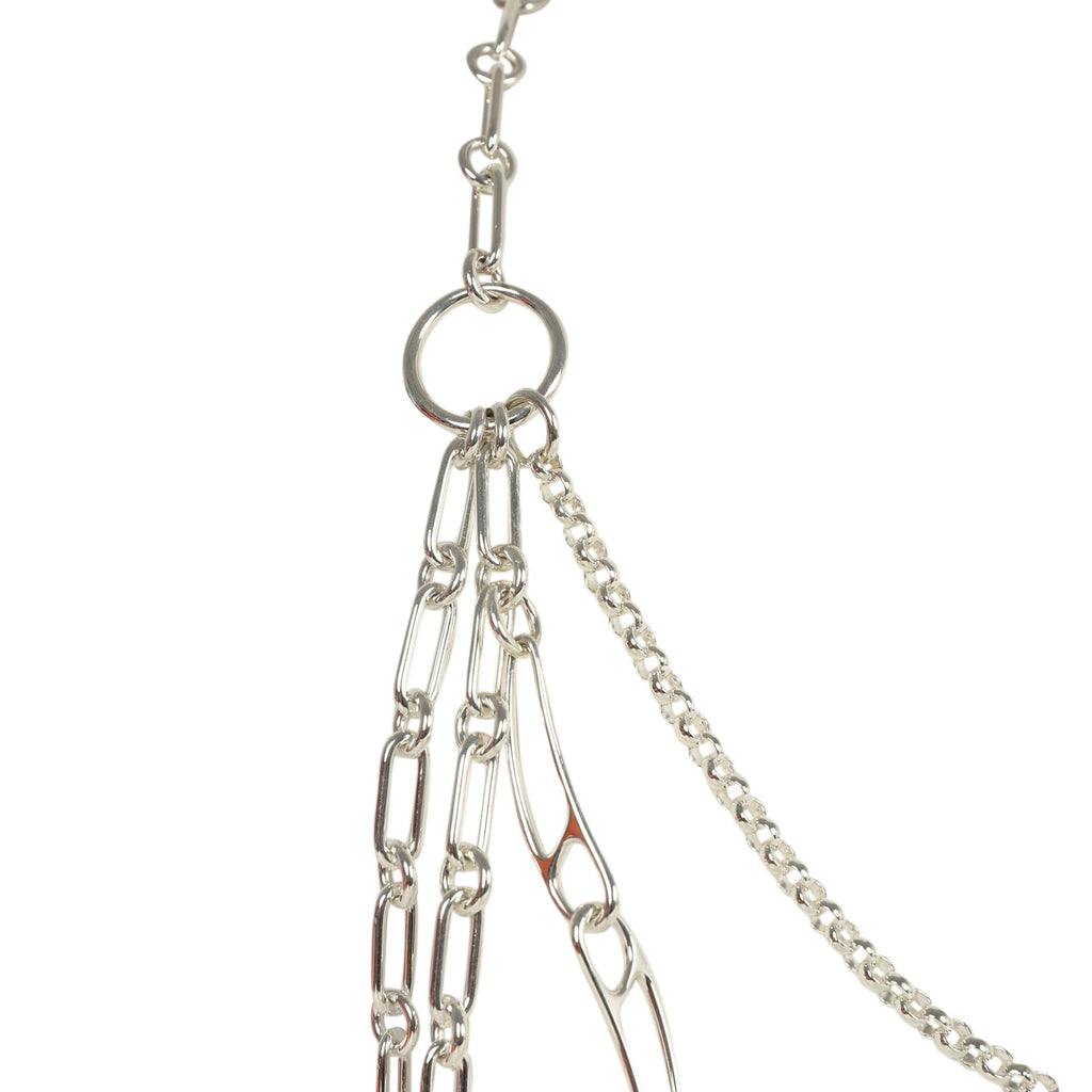 Hermes Chain D'ancre Punk Long Double Necklace Sterling Silver